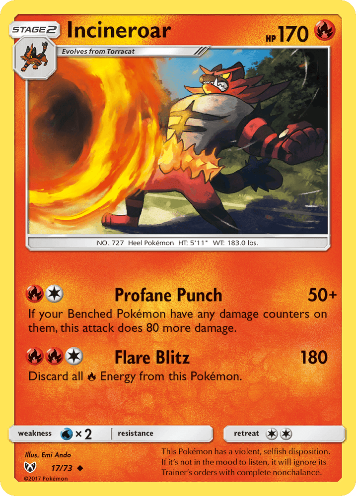 Incineroar (17/73) [Sun & Moon: Shining Legends] (Online Only)