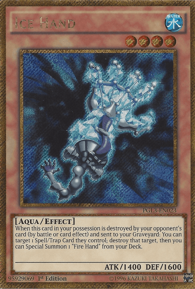 Ice Hand [PGL3-EN023] Gold Secret Rare (ONLINE ORDER ONLY)