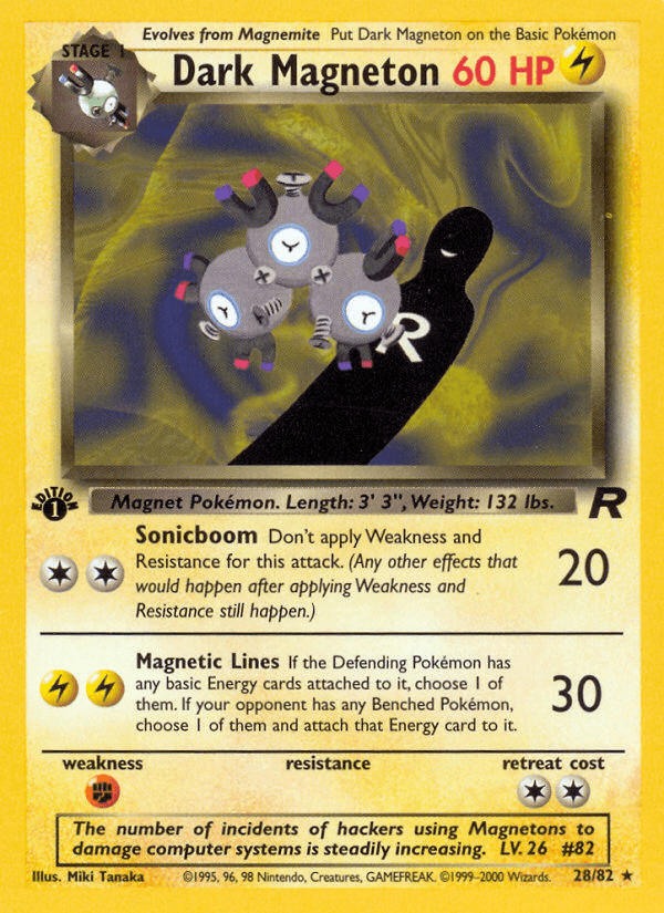 Dark Magneton (28/82) [Team Rocket 1st Edition] (Online Only)