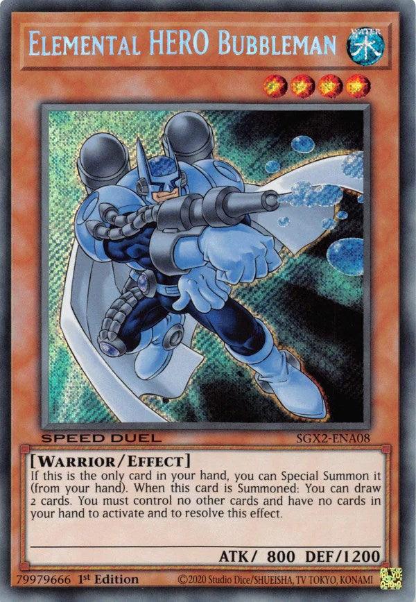 Elemental HERO Bubbleman [SGX2-ENA08] Secret Rare (ONLINE ORDER ONLY)