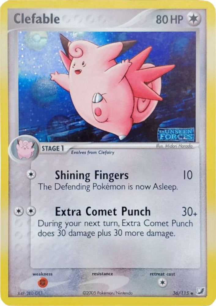 Clefable (36/115) (Stamped) [EX: Unseen Forces] (Online Only)