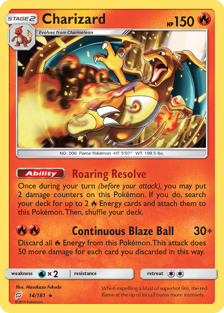 Charizard (14/181) (Cosmos Holo) [Sun & Moon: Team Up] (Online Only)