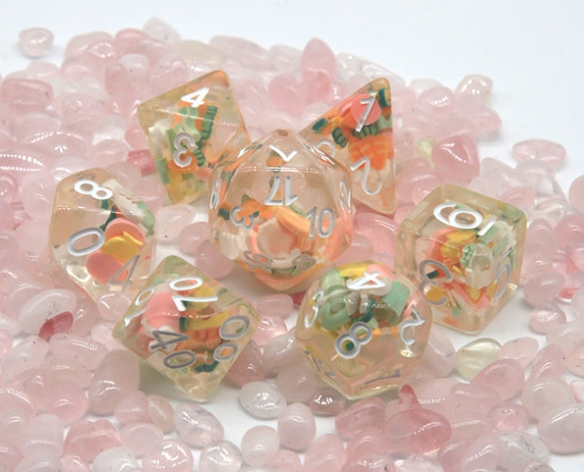 Rabbit Meets Carrots Dice Clear Dice w/ Carrots 7-Dice Set Rpg (Online Only)