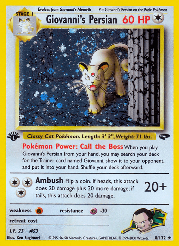 Giovanni's Persian (8/132) [Gym Challenge 1st Edition] (Online Only)