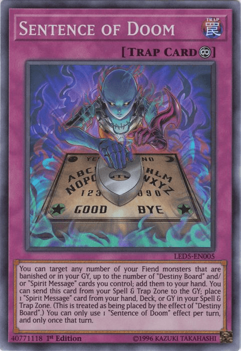 Sentence of Doom [LED5-EN005] Super Rare (ONLINE ORDER ONLY)