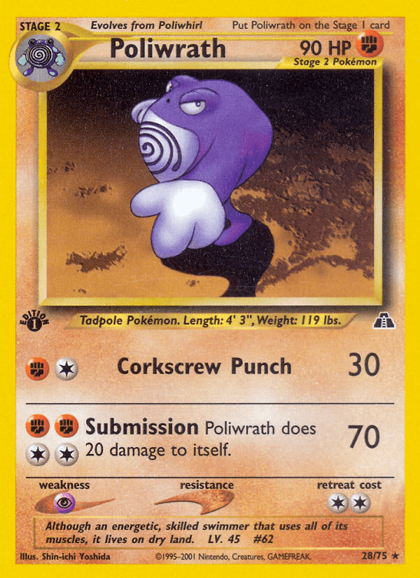 Poliwrath (28/75) [Neo Discovery 1st Edition] (Online Only)