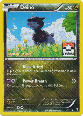 Deino (97/113) (League Promo 4th Place) [Black & White: Legendary Treasures] (Online Only)