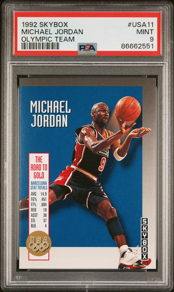 1992 SKYBOX OLYMPIC TEAM MICHAEL JORDAN OLYMPIC TEAM #USA11 - PSA 9 (Online Order Only)