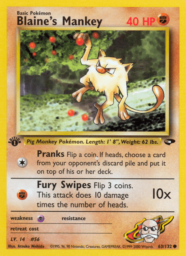 Blaine's Mankey (63/132) [Gym Challenge 1st Edition] (Online Only)
