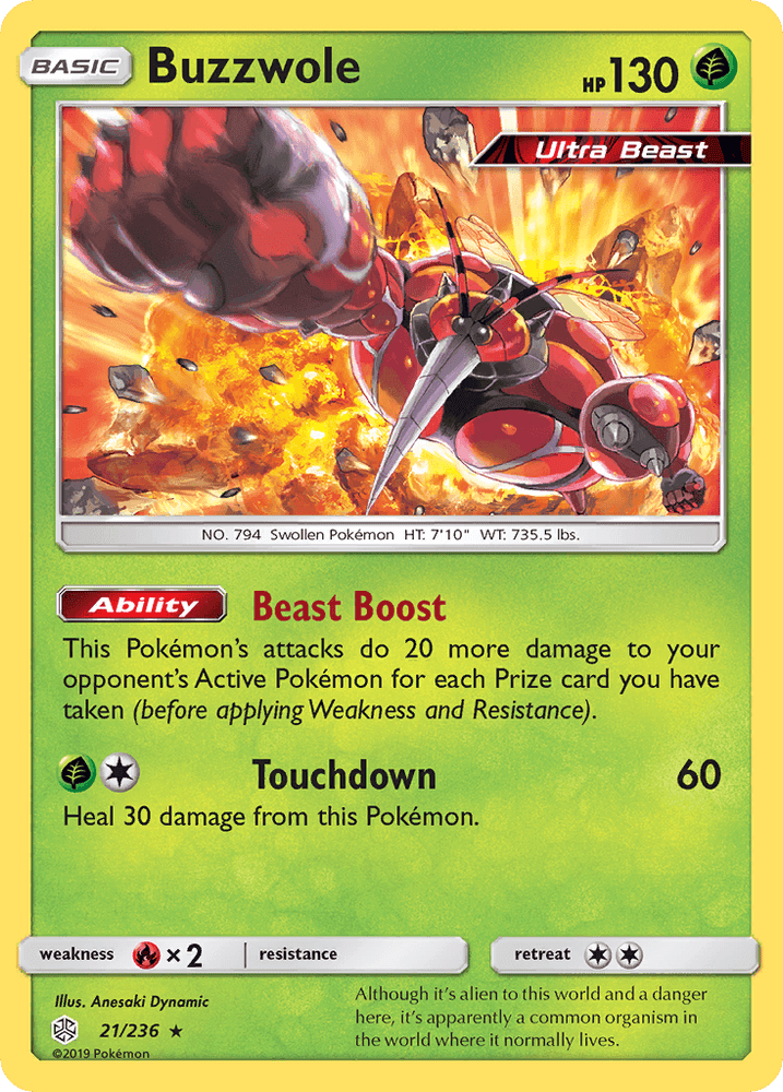 Buzzwole (21/236) [Sun & Moon: Cosmic Eclipse] (Online Only)
