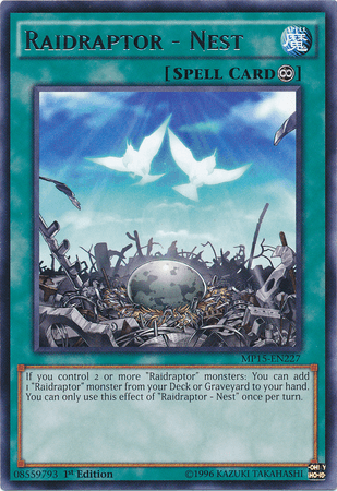 Raidraptor - Nest [MP15-EN227] Rare (ONLINE ORDER ONLY)