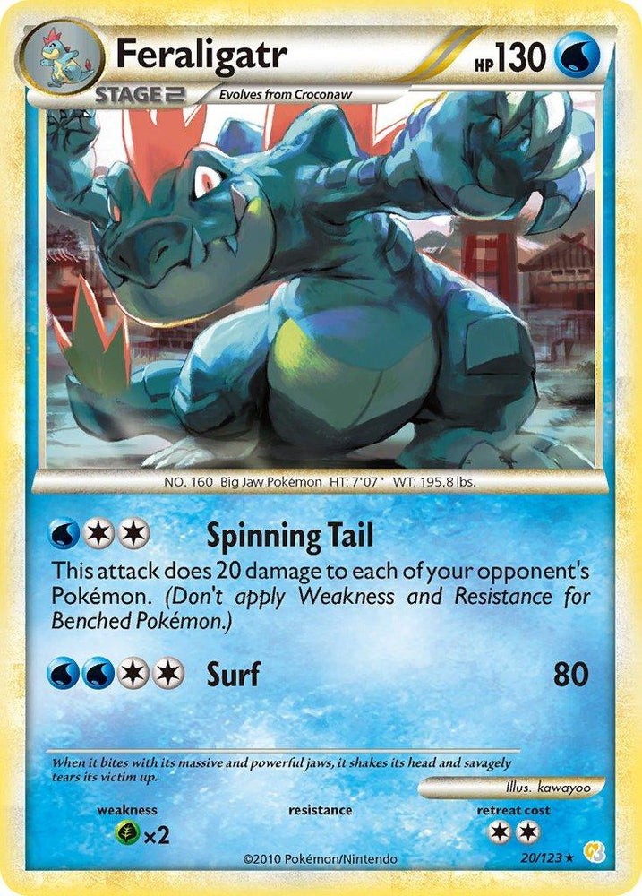Feraligatr (20/123) (Theme Deck Exclusive) [HeartGold & SoulSilver: Base Set] (Online Only)