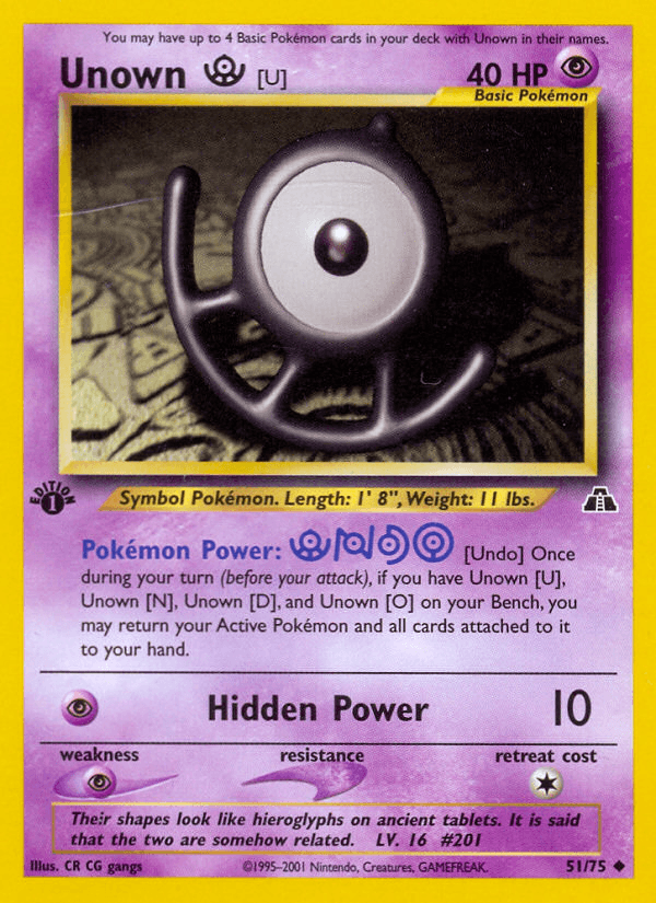 Unown [U] (51/75) [Neo Discovery 1st Edition] (Online Only)