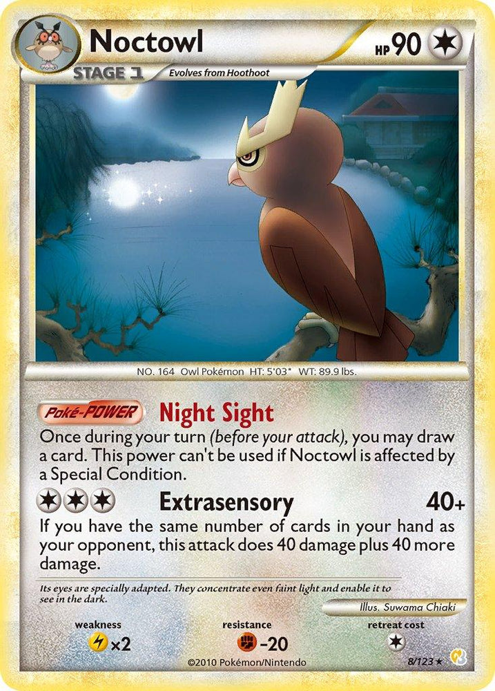 Noctowl (8/123) (Theme Deck Exclusive) [HeartGold & SoulSilver: Base Set] (Online Only)