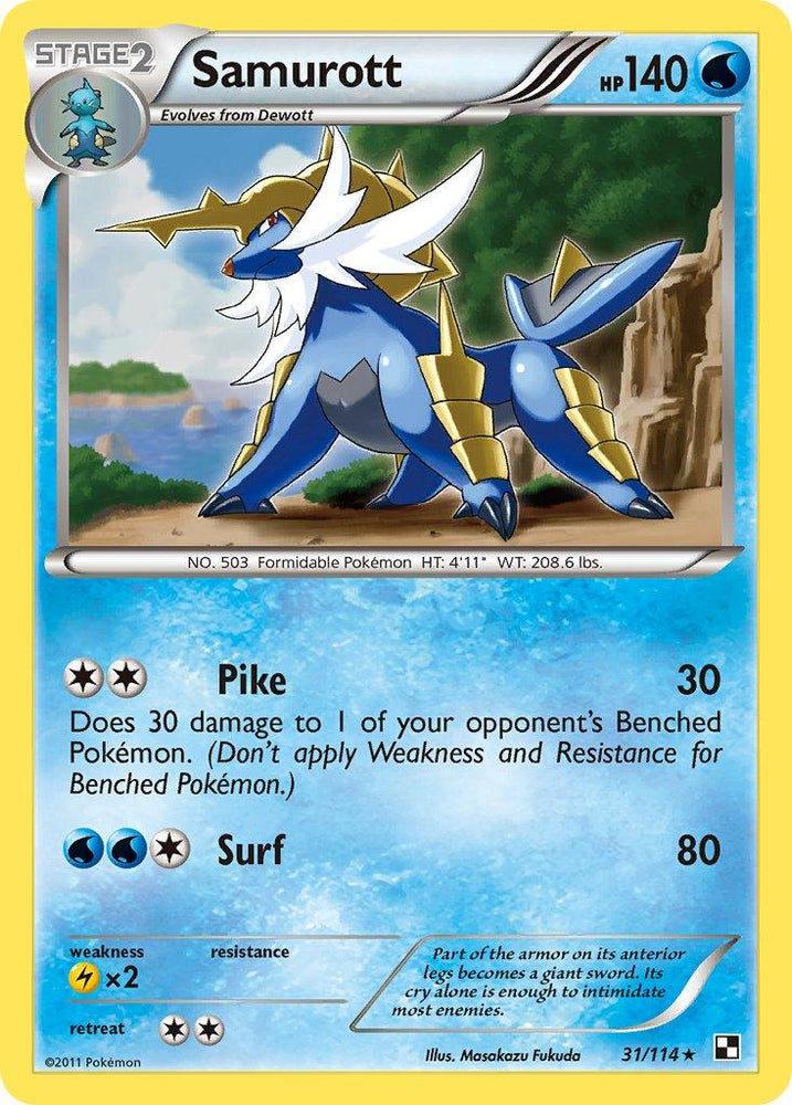 Samurott (31/114) (Theme Deck Exclusive) [Black & White: Base Set] (Online Only)