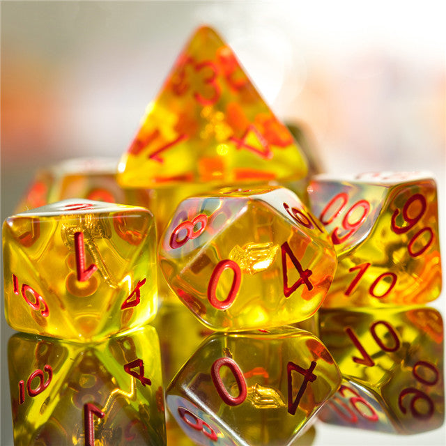 Barbarian (Axe) Yellow Dice w/ Golden Axe 7-Dice Set Rpg (Online Only)