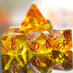 Barbarian (Axe) Yellow Dice w/ Golden Axe 7-Dice Set Rpg (Online Only)