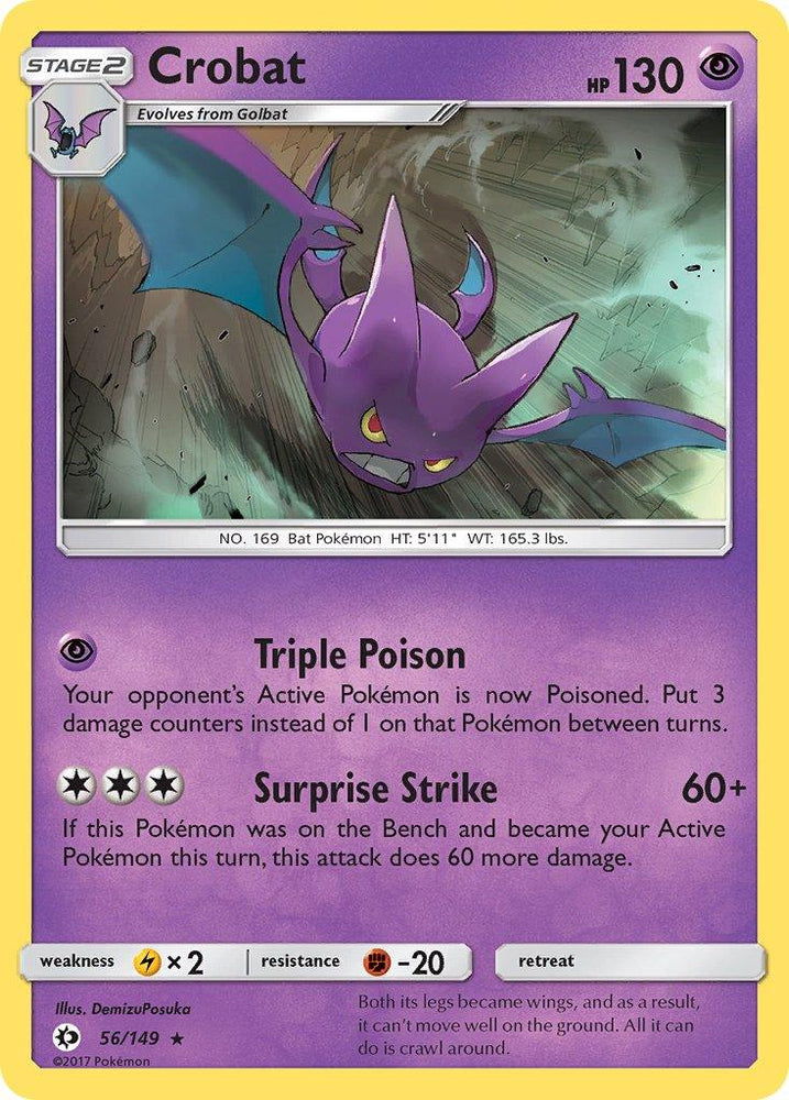 Crobat (56/149) (Prerelease Kit Exclusive) (Theme Deck Exclusive) [Sun & Moon: Base Set] (Online Only)