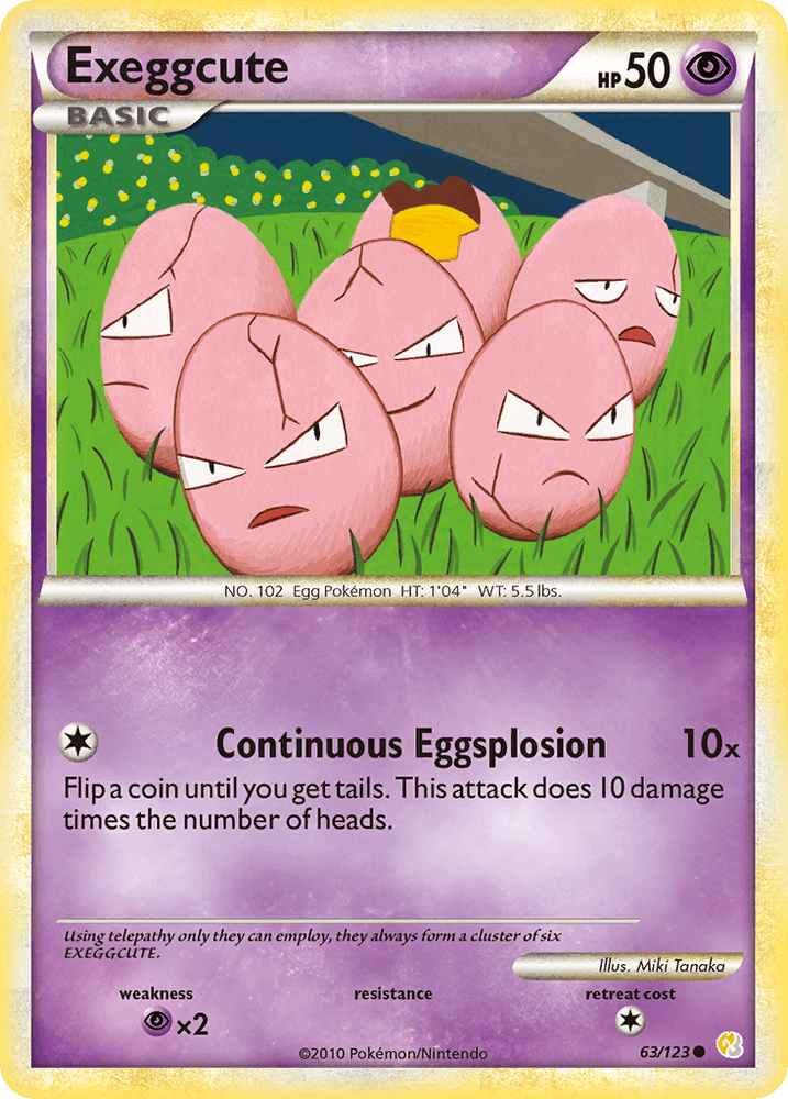Exeggcute (63/123) [HeartGold & SoulSilver: Base Set] (Online Only)