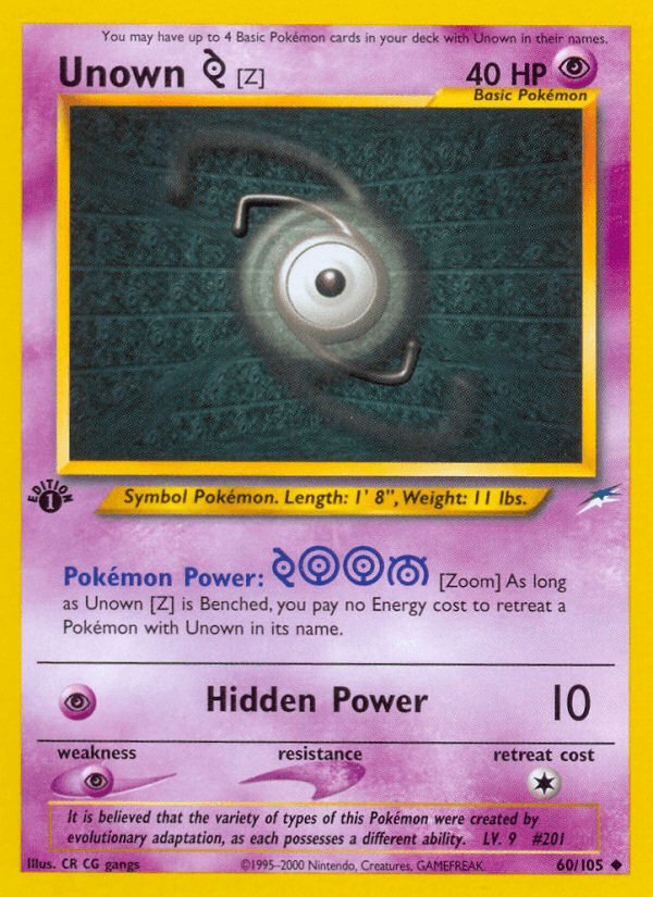 Unown [Z] (60/105) [Neo Destiny 1st Edition] (Online Only)