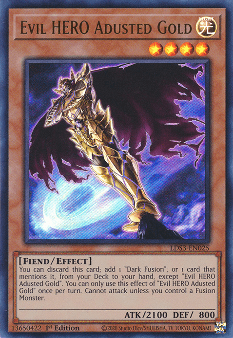Evil HERO Adusted Gold [LDS3-EN025] Ultra Rare (ONLINE ORDER ONLY)