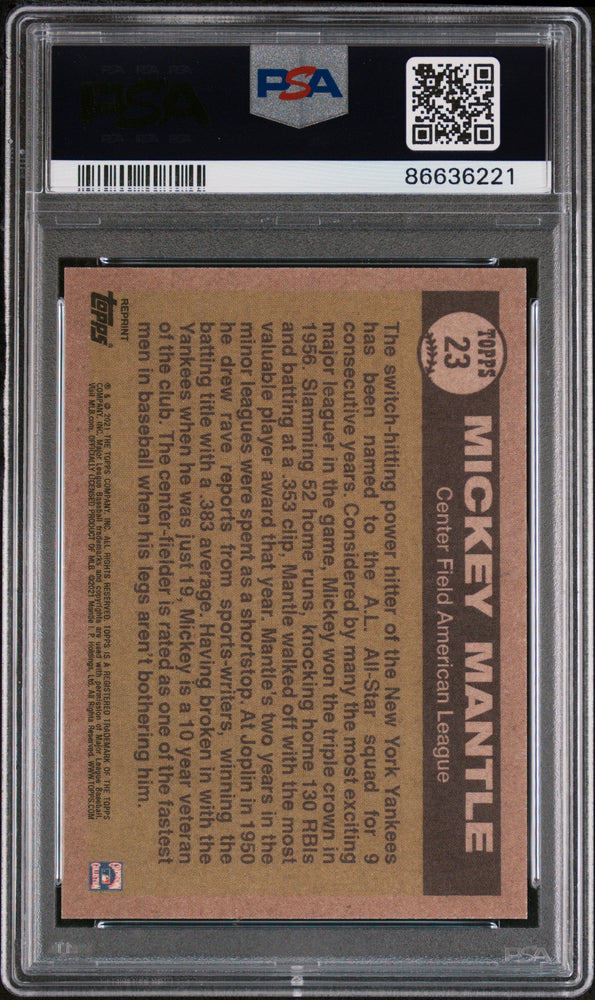 2021 TOPPS X MICKEY MANTLE COLLECTION #23 - PSA 9 (Online Order Only)