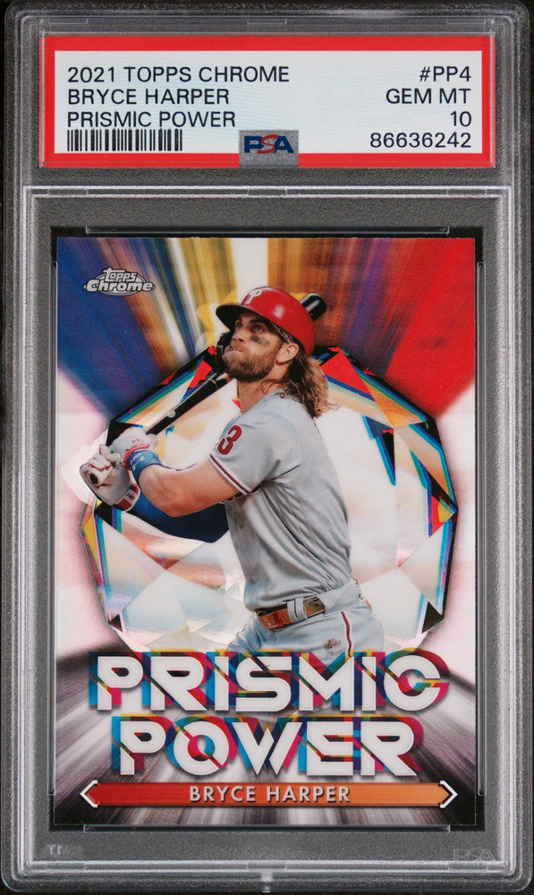 2021 TOPPS CHROME PRISMIC POWER BRYCE HARPER #PP4 - PSA 10 (Online Order Only)