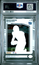 Graded 2024 Panini Clearly Donruss Malik Nabers #55 Rookie RC Football Card PSA 8 Near Mint (ONLINE ORDER ONLY)