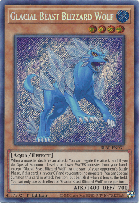 Glacial Beast Blizzard Wolf [BLAR-EN031] Secret Rare (ONLINE ORDER ONLY)