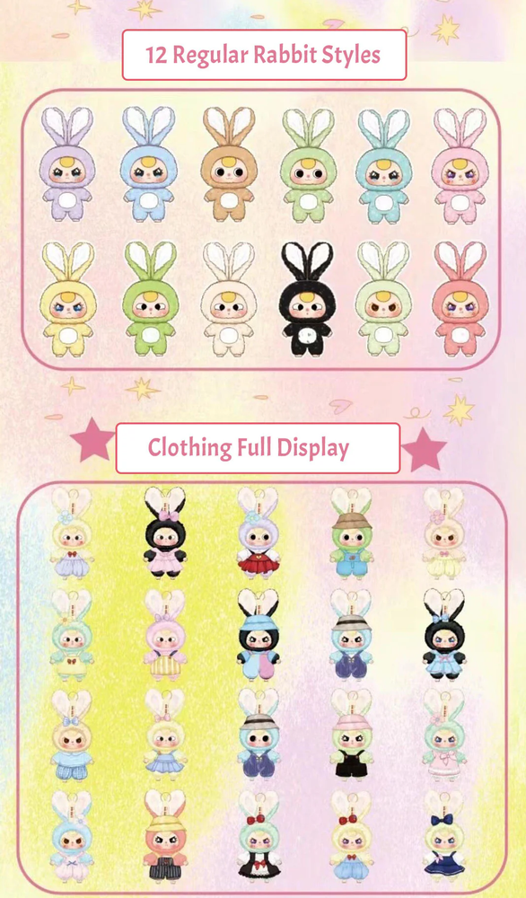 Baby Three -Macaron Rabbit Stuffed Blind Box (1 Blind Box) (ONLINE ORDER ONLY)