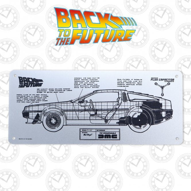 Back to the Future Limited Edition Metal DeLorean Schematic Fan-Plate (ONLINE ORDER ONLY)