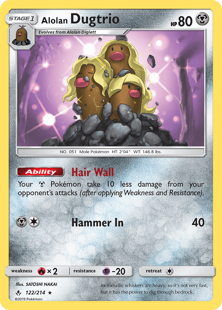 Alolan Dugtrio (122/214) [Sun & Moon: Unbroken Bonds] (Online Only)