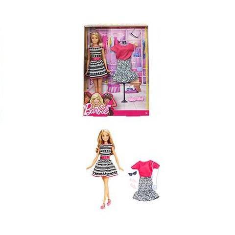 Barbie Fashionistas Doll and Fashion - Barbie Blonde Black/white dress (ONLINE ORDER ONLY)