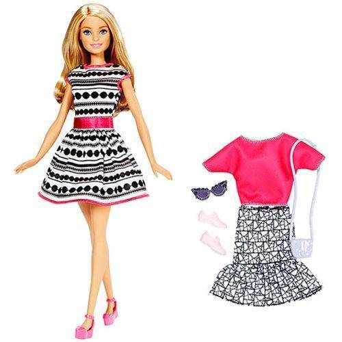 Barbie Fashionistas Doll and Fashion - Barbie Blonde Black/white dress (ONLINE ORDER ONLY)