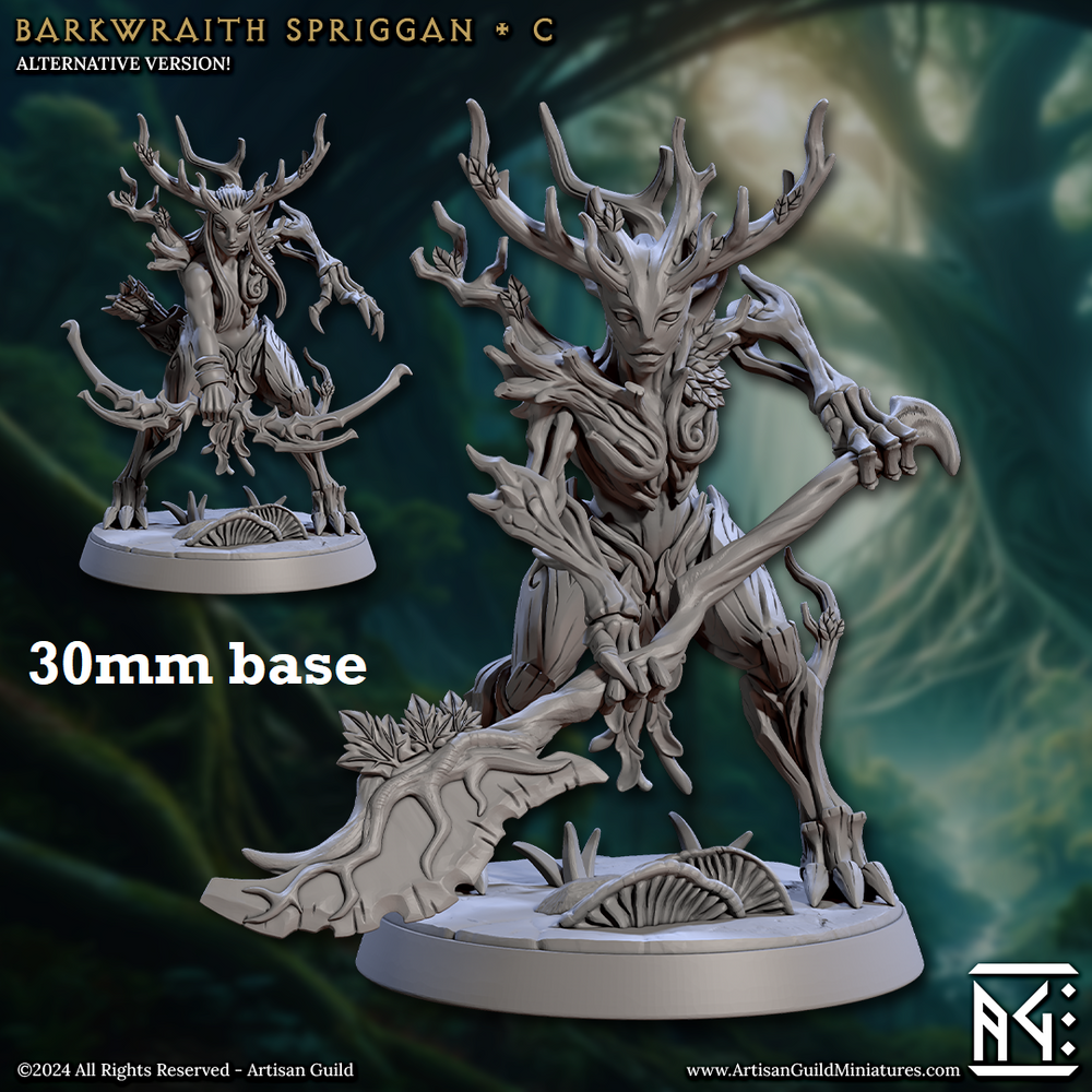 Barkwraith Spriggan: Sculpt C (Female Treefolk Ranger / Warrior) (Online Order Only)