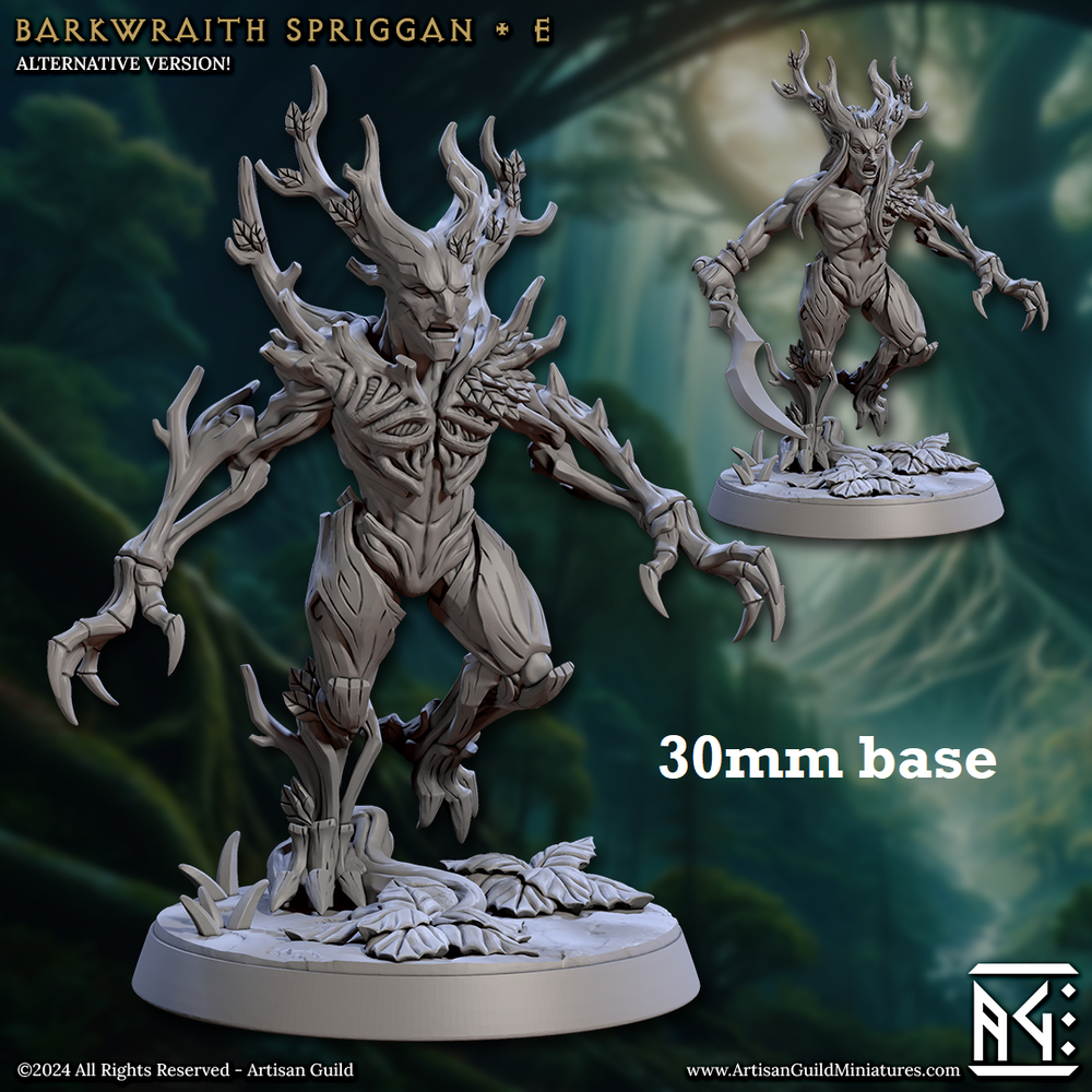Barkwraith Spriggan: Sculpt E (Male Treefolk Warrior) (Online Order Only)