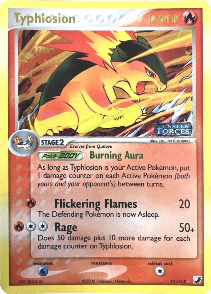 Typhlosion (17/115) (Stamped) [EX: Unseen Forces] (Online Only)