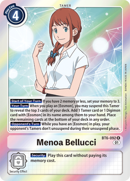 Menoa Bellucci [BT6-092] [Double Diamond] (ONLINE ORDER ONLY)