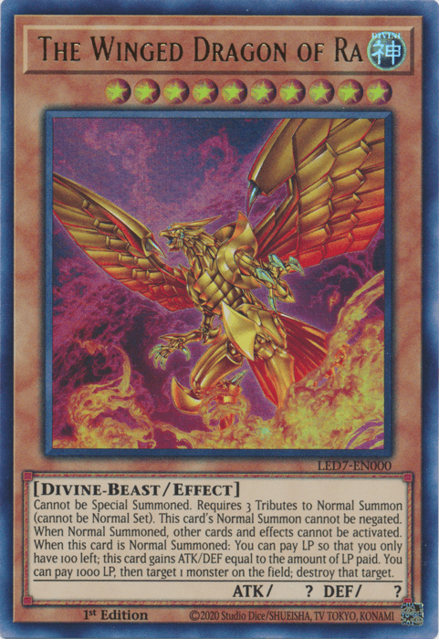 The Winged Dragon of Ra (Alternate Art) [LED7-EN000] Ultra Rare (ONLINE ORDER ONLY)