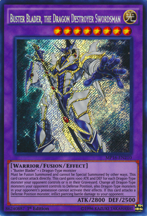 Buster Blader, the Dragon Destroyer Swordsman [MP16-EN210] Secret Rare (ONLINE ORDER ONLY)