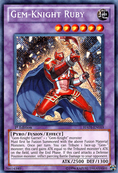 Gem-Knight Ruby [HA05-EN019] Secret Rare (ONLINE ORDER ONLY)