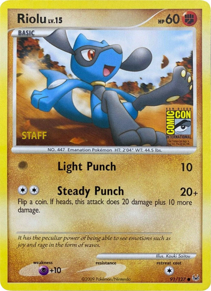 Riolu (91/127) (SDCC 2009) (Staff) [Platinum: Base Set] (Online Only)