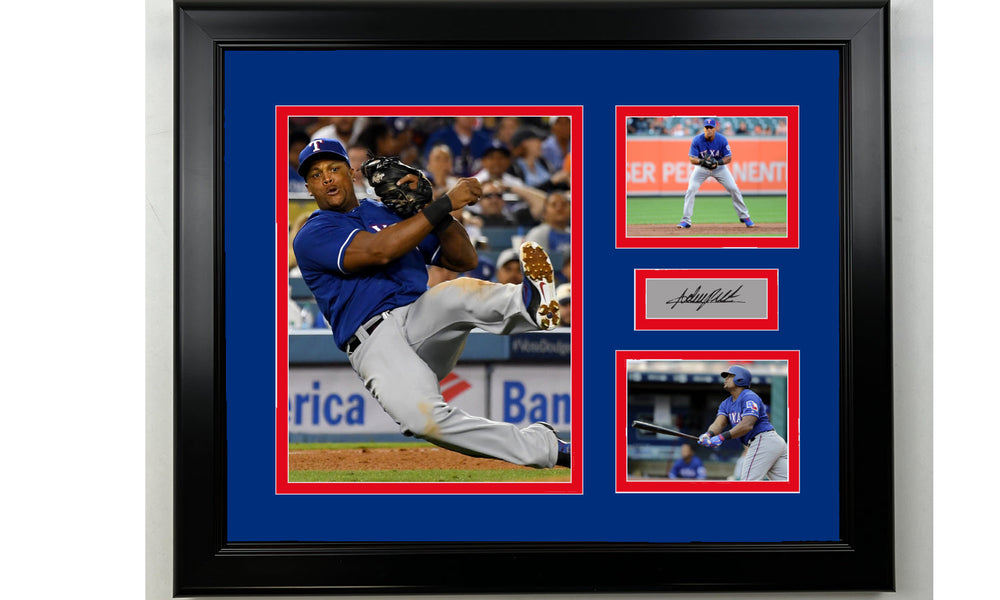 Framed Adrian Beltre Texas Rangers Facsimile Laser Engraved Signature Baseball 14x11 3 Photo Collage (ONLINE ORDER ONLY)