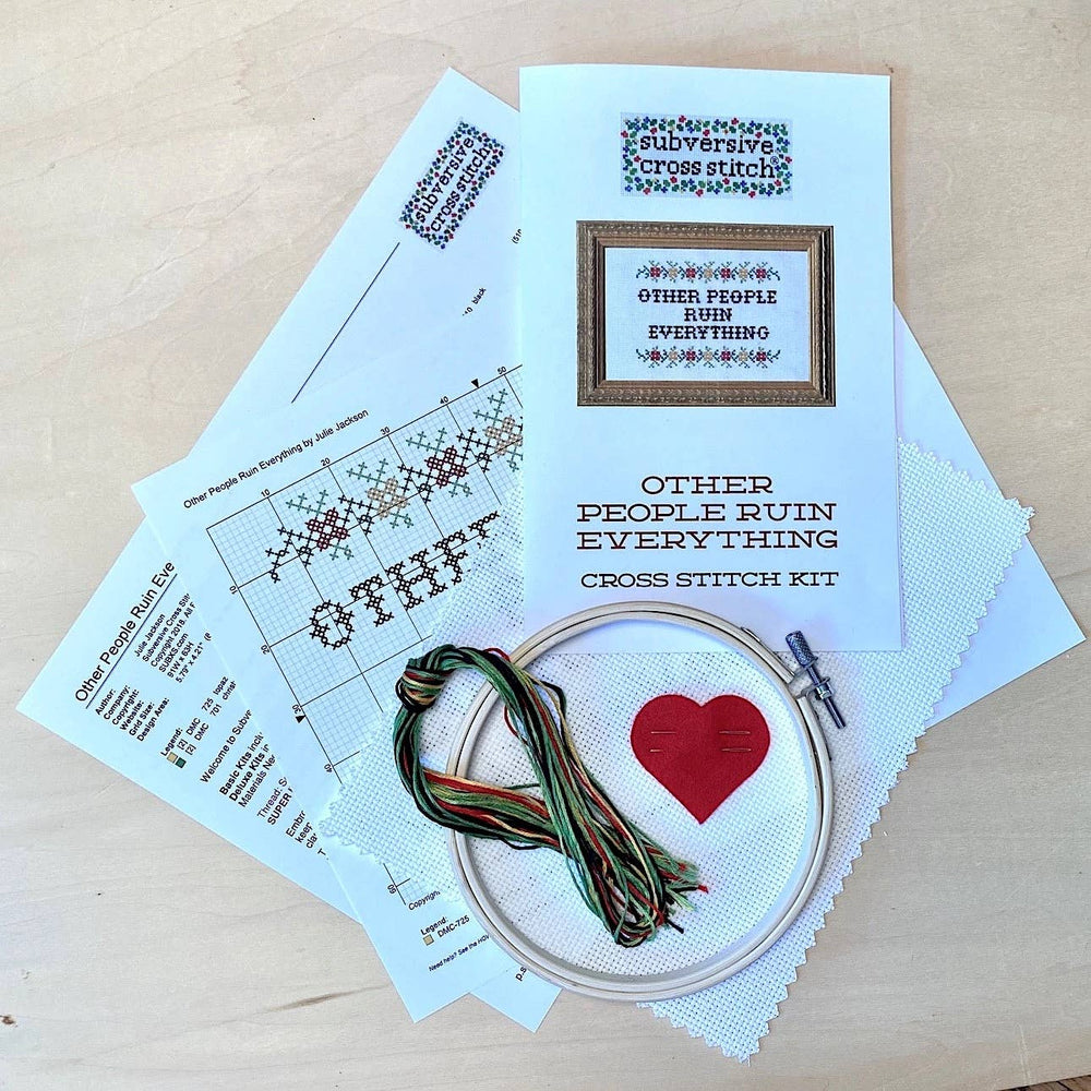 Deluxe Cross Stitch Kit – “I Love Curse Words” Funny Beginner Pattern (ONLINE ORDER ONLY)