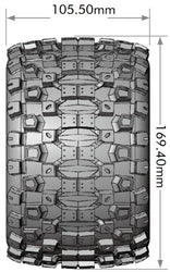 Louise RC MT-Uphill Sport 1/8 3.8 Monster Truck MFT Belted Tires 17mm Hex Hub 0" & 1/2" Offset LT3322X (ONLINE ORDER ONLY)