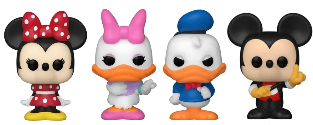 Out-Of-Box Bitty Pop! Minnie Mouse, Daisy Duck, Donald Duck & Conductor Mickey (Series 2) 4-Pack w/ Shelf (Online Order Only)