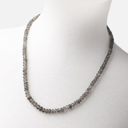 Black Tourmalinated Quartz Faceted Rondelle Necklace AAA (ONLINE ORDER ONLY)