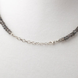 Black Tourmalinated Quartz Faceted Rondelle Necklace AAA (ONLINE ORDER ONLY)
