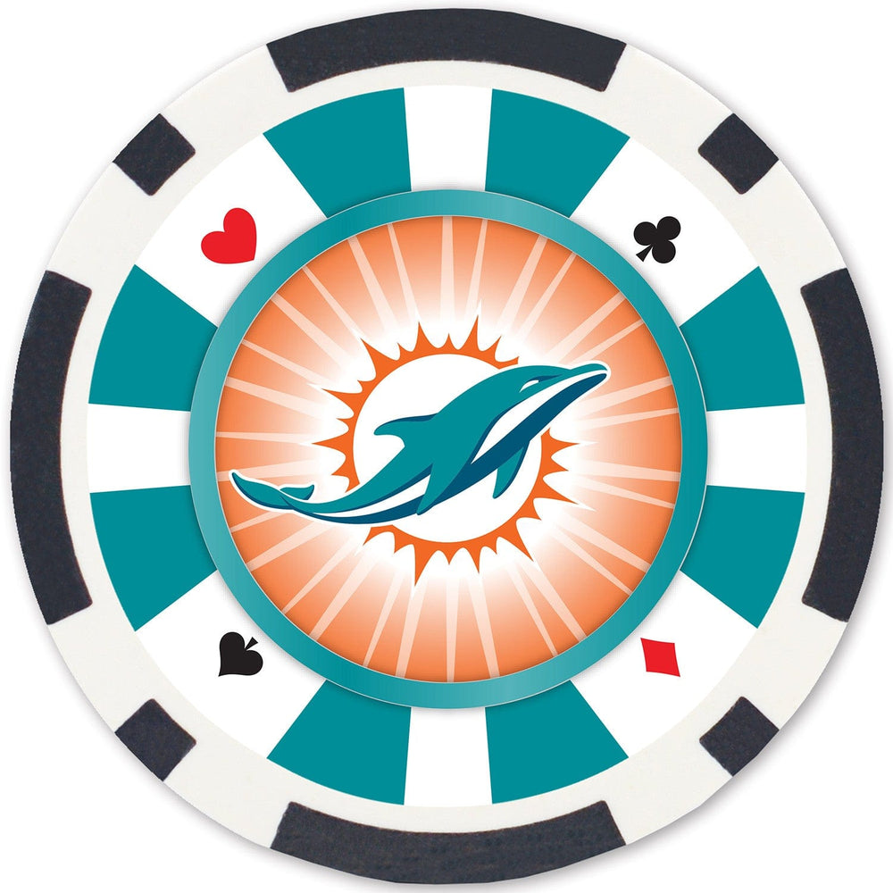 Miami Dolphins 100 Piece Poker Chips (ONLINE ORDER ONLY)