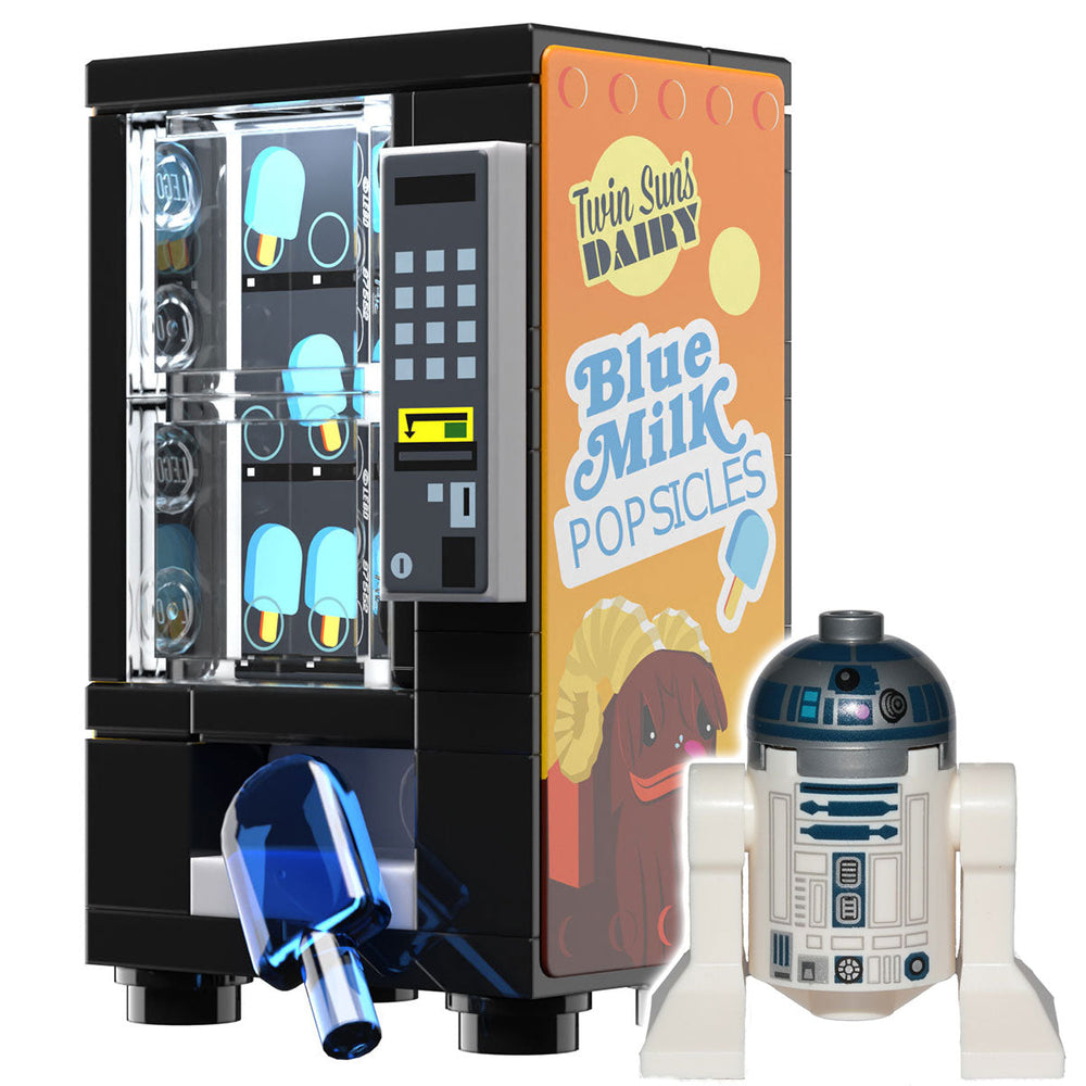 Blue Milk Popsicle Vending Machine with LEGO R2-D2 Minifigure - B3 Customs (Online Order Only)